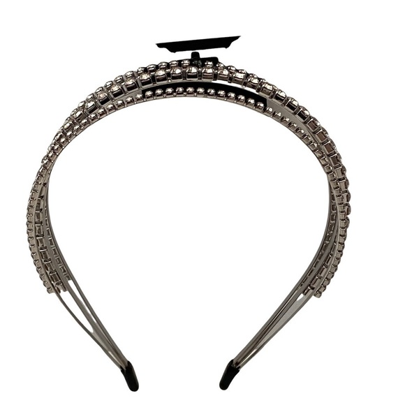 MENAGE A TRIOS STRAND HEADBAND SILVER TONE - Picture 3 of 9